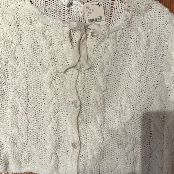 NWT Free People Robyn Cardi in Bright White - L - Picture 8 of 8